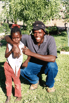 Edwin Maake and his little sister